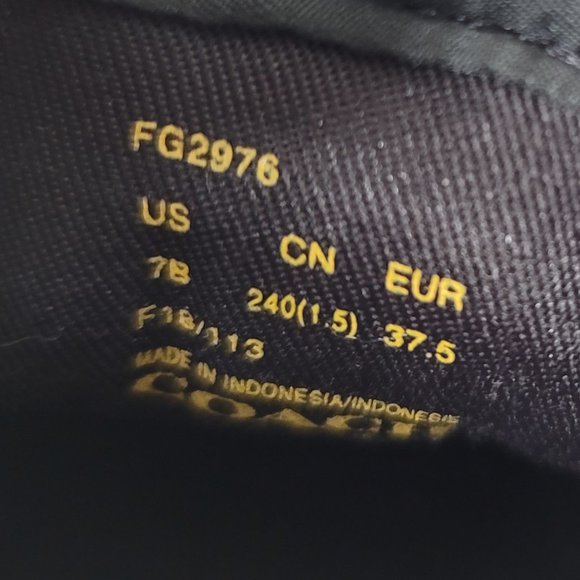 COACH  FG2976 Classic Sneakers With Metallic Floral Glitter Print Size 7B - Picture 14 of 15